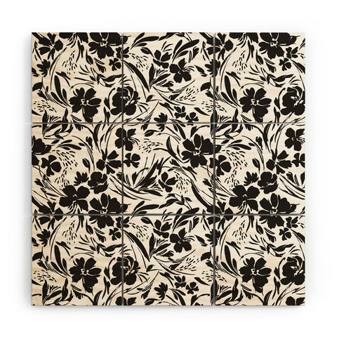Marta Barragan Camarasa BW tropical floral Wood Wall Mural