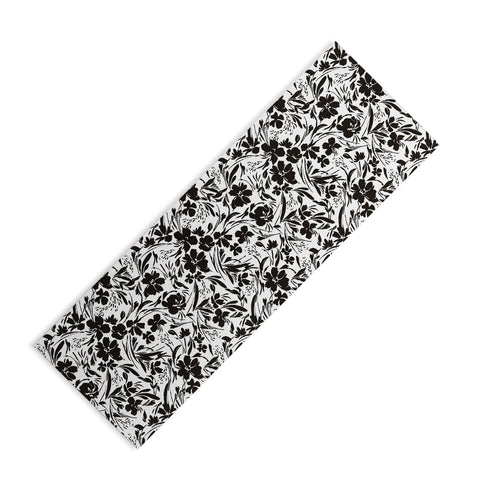 Marta Barragan Camarasa BW tropical floral Yoga Mat