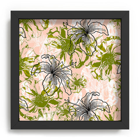 Marta Barragan Camarasa Cactus and exotic flowers Recessed Framing Square