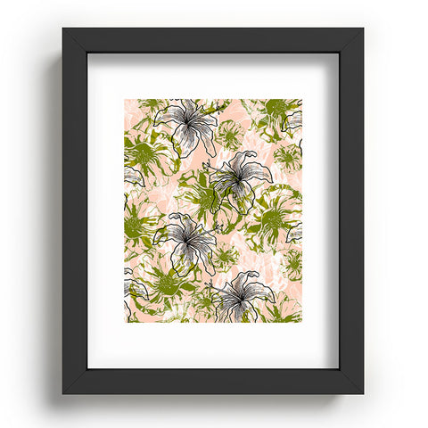 Marta Barragan Camarasa Cactus and exotic flowers Recessed Framing Rectangle