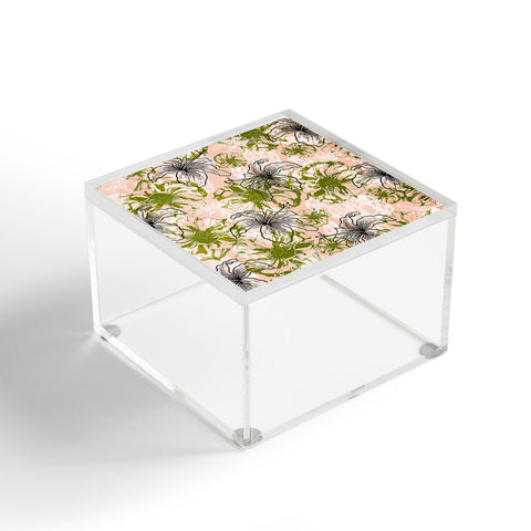 Marta Barragan Camarasa Cactus and exotic flowers Acrylic Box