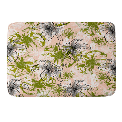 Marta Barragan Camarasa Cactus and exotic flowers Memory Foam Bath Mat
