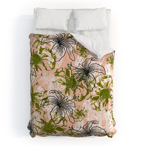 Marta Barragan Camarasa Cactus and exotic flowers Comforter