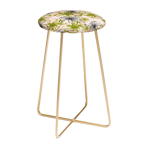 Marta Barragan Camarasa Cactus and exotic flowers Counter Stool