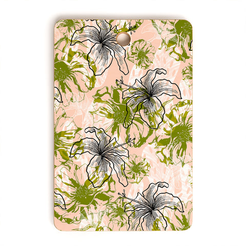 Marta Barragan Camarasa Cactus and exotic flowers Cutting Board Rectangle