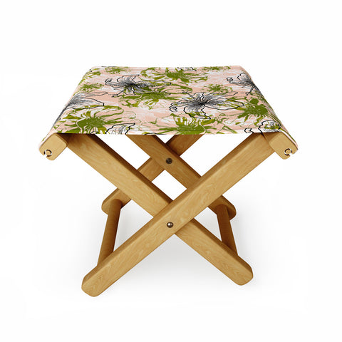 Marta Barragan Camarasa Cactus and exotic flowers Folding Stool