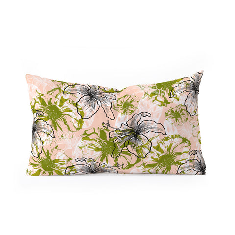 Marta Barragan Camarasa Cactus and exotic flowers Oblong Throw Pillow