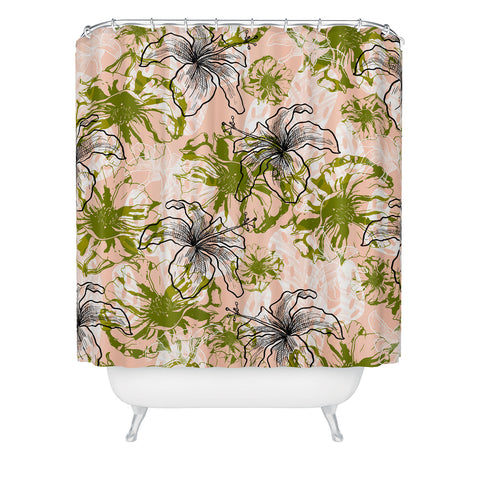 Marta Barragan Camarasa Cactus and exotic flowers Shower Curtain