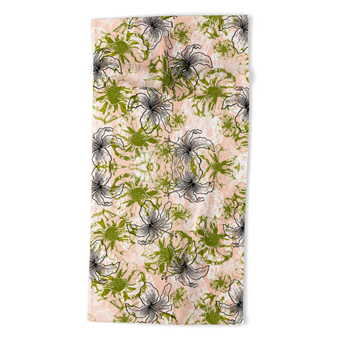 Marta Barragan Camarasa Cactus and exotic flowers Beach Towel