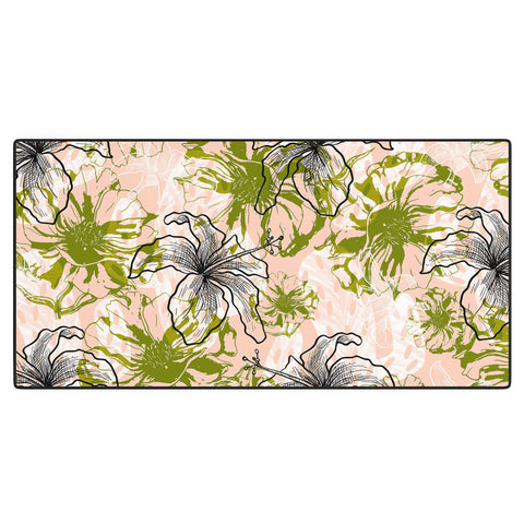 Marta Barragan Camarasa Cactus and exotic flowers Desk Mat