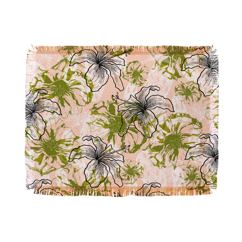 Marta Barragan Camarasa Cactus and exotic flowers Throw Blanket