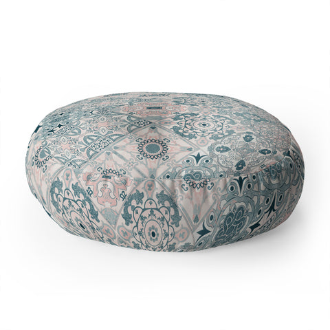 Marta Barragan Camarasa Ceramic tile patterns Floor Pillow Round