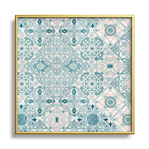Marta Barragan Camarasa Ceramic tile patterns Square Metal Framed Art Print