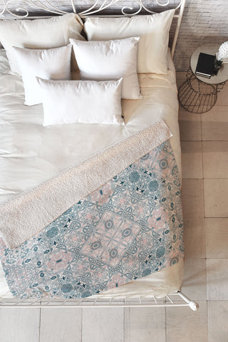 Marta Barragan Camarasa Ceramic tile patterns Fleece Throw Blanket