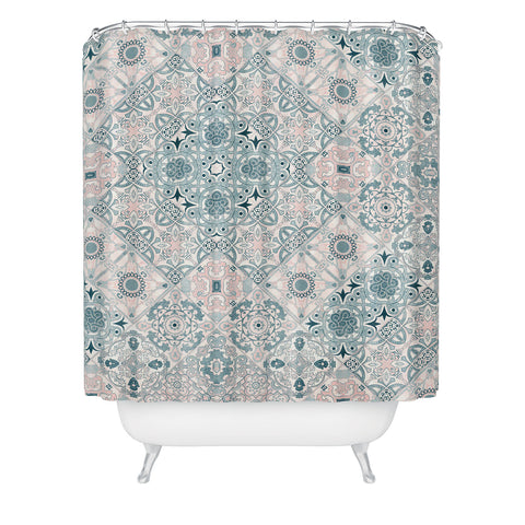 Marta Barragan Camarasa Ceramic tile patterns Shower Curtain