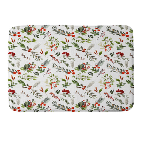 Marta Barragan Camarasa Christmas Botany 001 Memory Foam Bath Mat