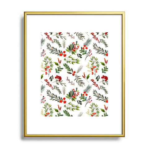 Marta Barragan Camarasa Christmas Botany 001 Metal Framed Art Print
