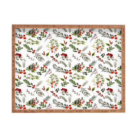 Marta Barragan Camarasa Christmas Botany 001 Rectangular Tray