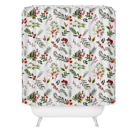 Marta Barragan Camarasa Christmas Botany 001 Shower Curtain