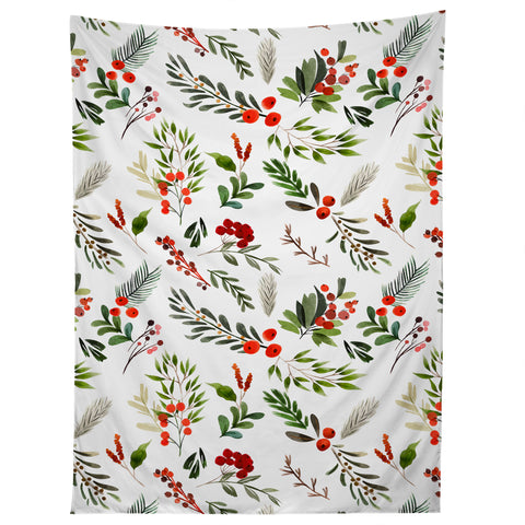 Marta Barragan Camarasa Christmas Botany 001 Tapestry
