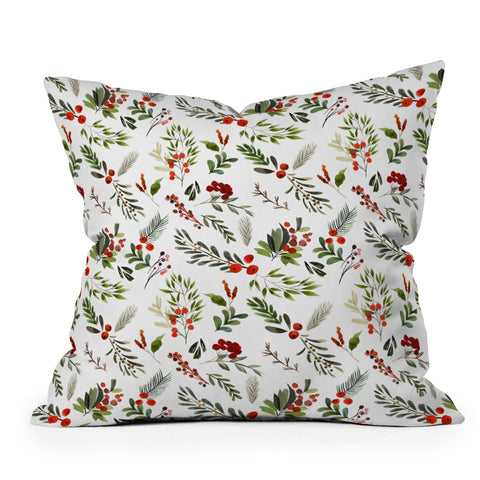 Marta Barragan Camarasa Christmas Botany 001 Throw Pillow