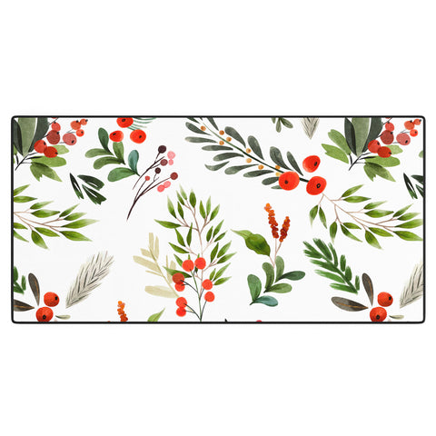 Marta Barragan Camarasa Christmas Botany 001 Desk Mat