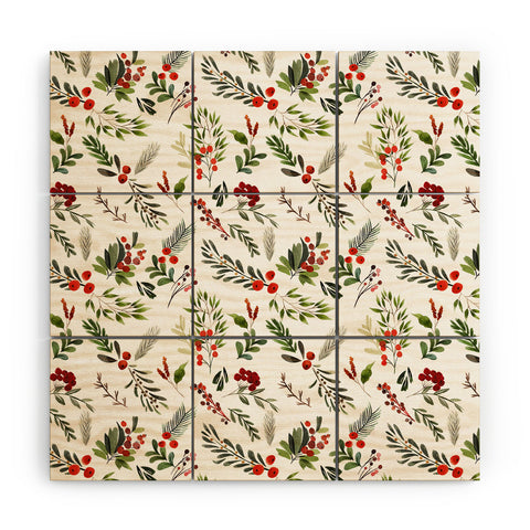 Marta Barragan Camarasa Christmas Botany 001 Wood Wall Mural