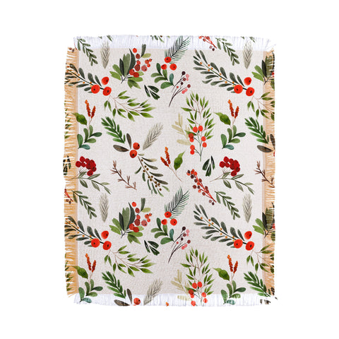 Marta Barragan Camarasa Christmas Botany 001 Throw Blanket