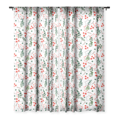 Marta Barragan Camarasa Christmas Botany 003 Sheer Window Curtain