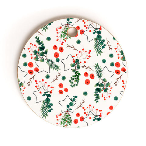 Marta Barragan Camarasa Christmas Botany 003 Cutting Board Round