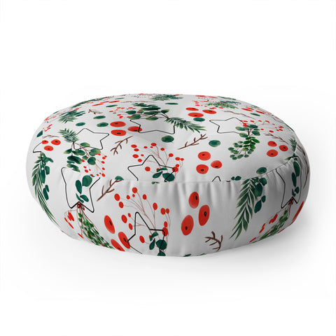Marta Barragan Camarasa Christmas Botany 003 Floor Pillow Round