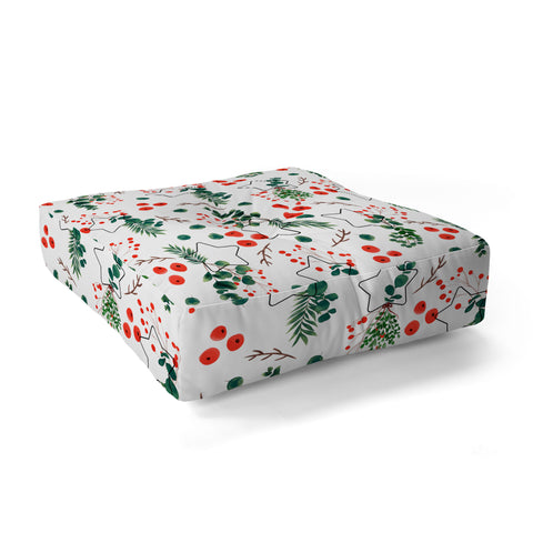 Marta Barragan Camarasa Christmas Botany 003 Floor Pillow Square