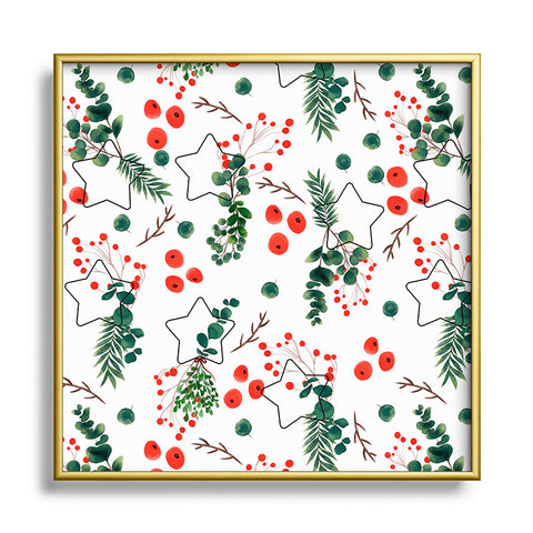 Marta Barragan Camarasa Christmas Botany 003 Square Metal Framed Art Print