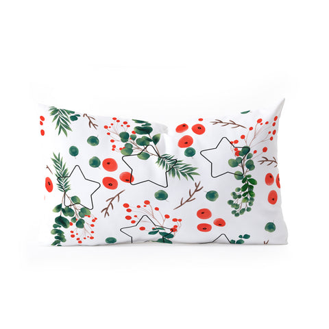 Marta Barragan Camarasa Christmas Botany 003 Oblong Throw Pillow