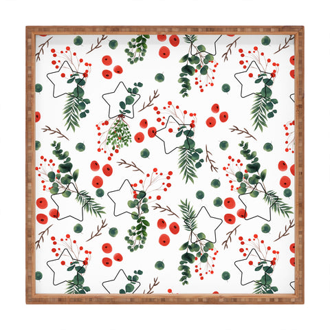 Marta Barragan Camarasa Christmas Botany 003 Square Tray