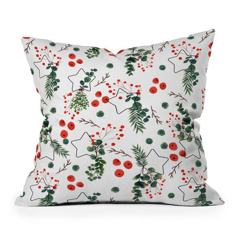 Marta Barragan Camarasa Christmas Botany 003 Throw Pillow