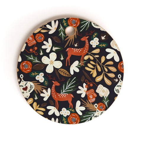 Marta Barragan Camarasa Christmas holiday night III Cutting Board Round