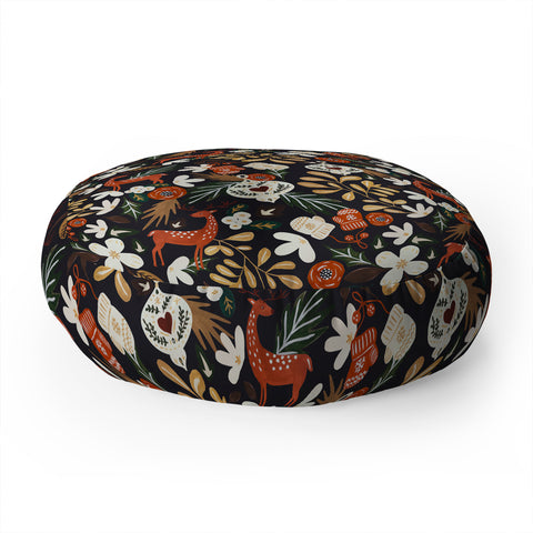 Marta Barragan Camarasa Christmas holiday night III Floor Pillow Round