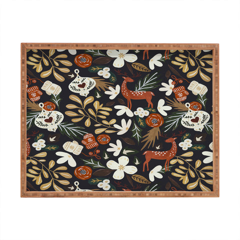 Marta Barragan Camarasa Christmas holiday night III Rectangular Tray