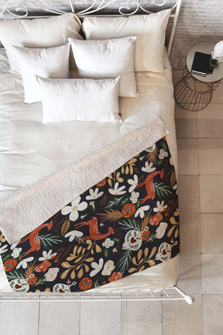 Marta Barragan Camarasa Christmas holiday night III Fleece Throw Blanket