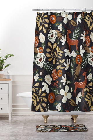 Marta Barragan Camarasa Christmas holiday night III Shower Curtain And Mat
