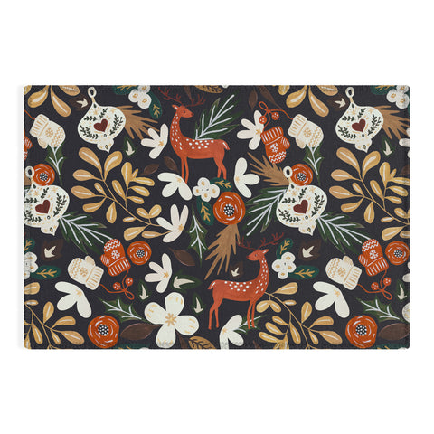 Marta Barragan Camarasa Christmas holiday night III Outdoor Rug