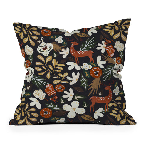 Marta Barragan Camarasa Christmas holiday night III Throw Pillow