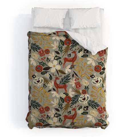 Marta Barragan Camarasa Christmas holiday ornaments Comforter