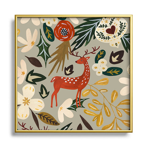 Marta Barragan Camarasa Christmas holiday ornaments Square Metal Framed Art Print