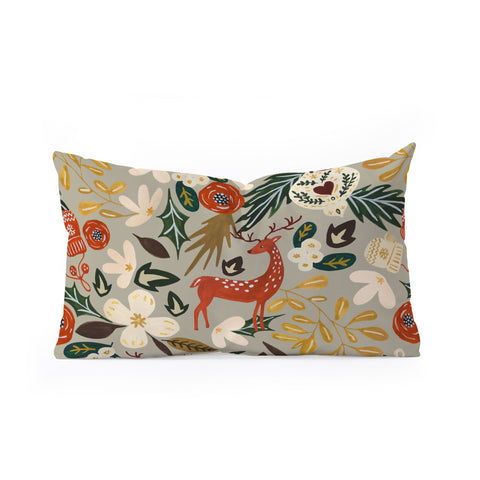 Marta Barragan Camarasa Christmas holiday ornaments Oblong Throw Pillow