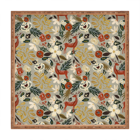 Marta Barragan Camarasa Christmas holiday ornaments Square Tray