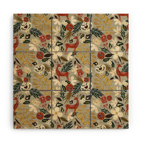 Marta Barragan Camarasa Christmas holiday ornaments Wood Wall Mural