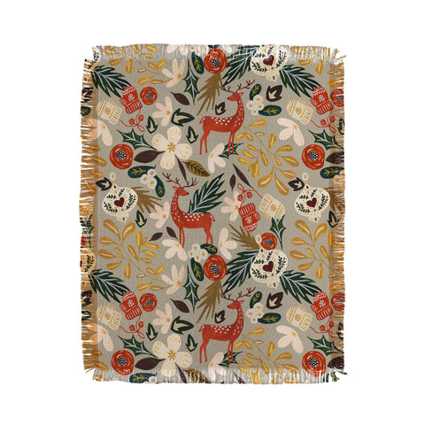 Marta Barragan Camarasa Christmas holiday ornaments Throw Blanket