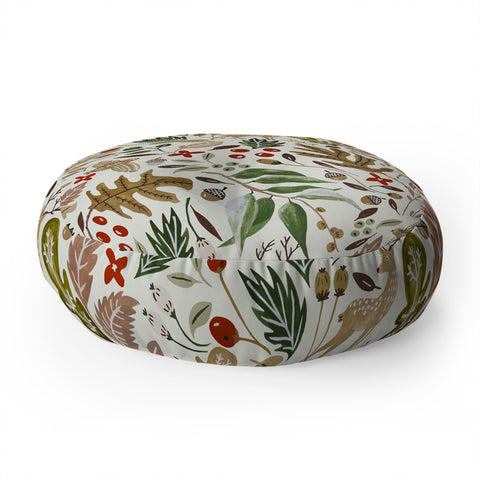 Marta Barragan Camarasa Christmas in the wild nature 2 Floor Pillow Round